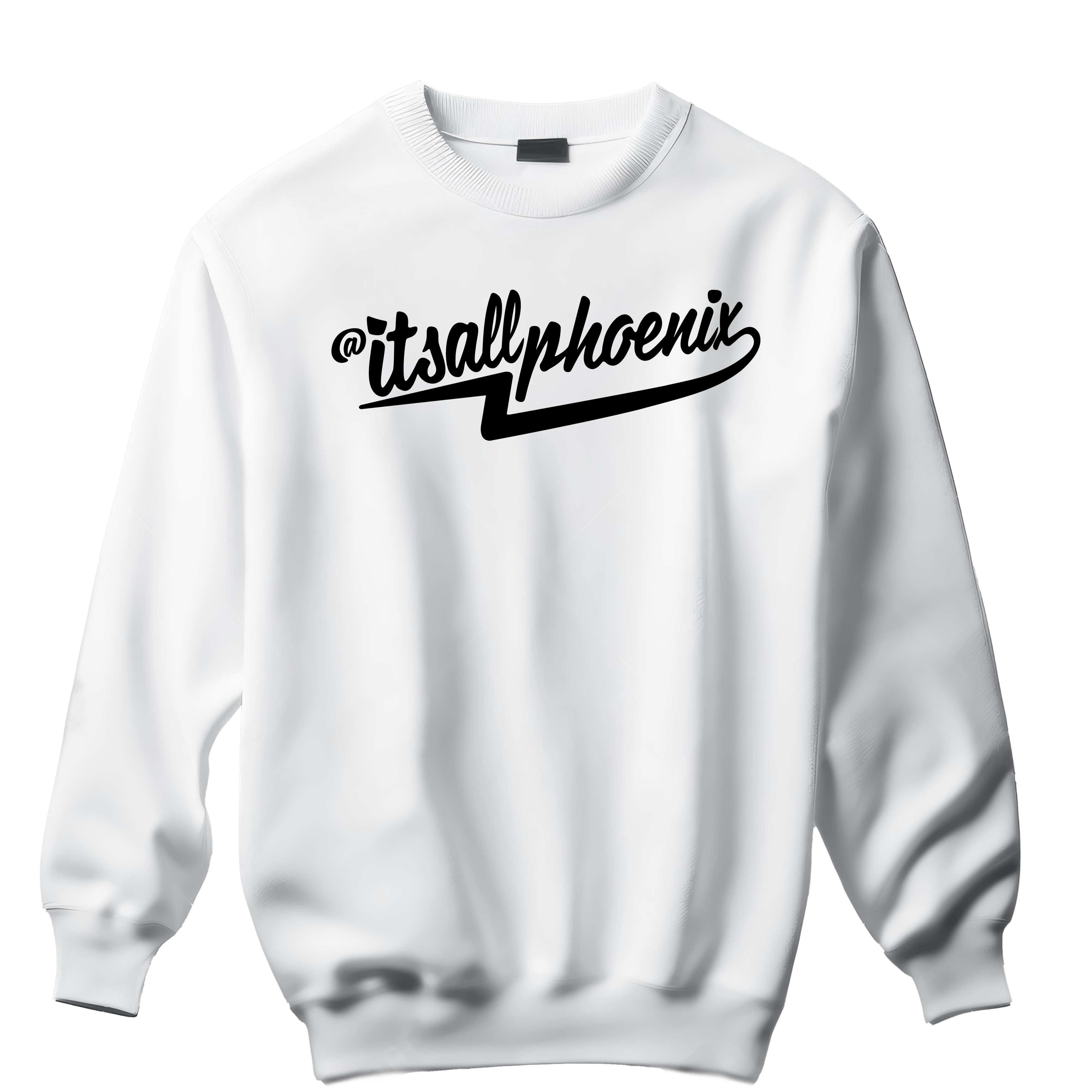itsallphoenix Cursive Font Stitched Crewneck