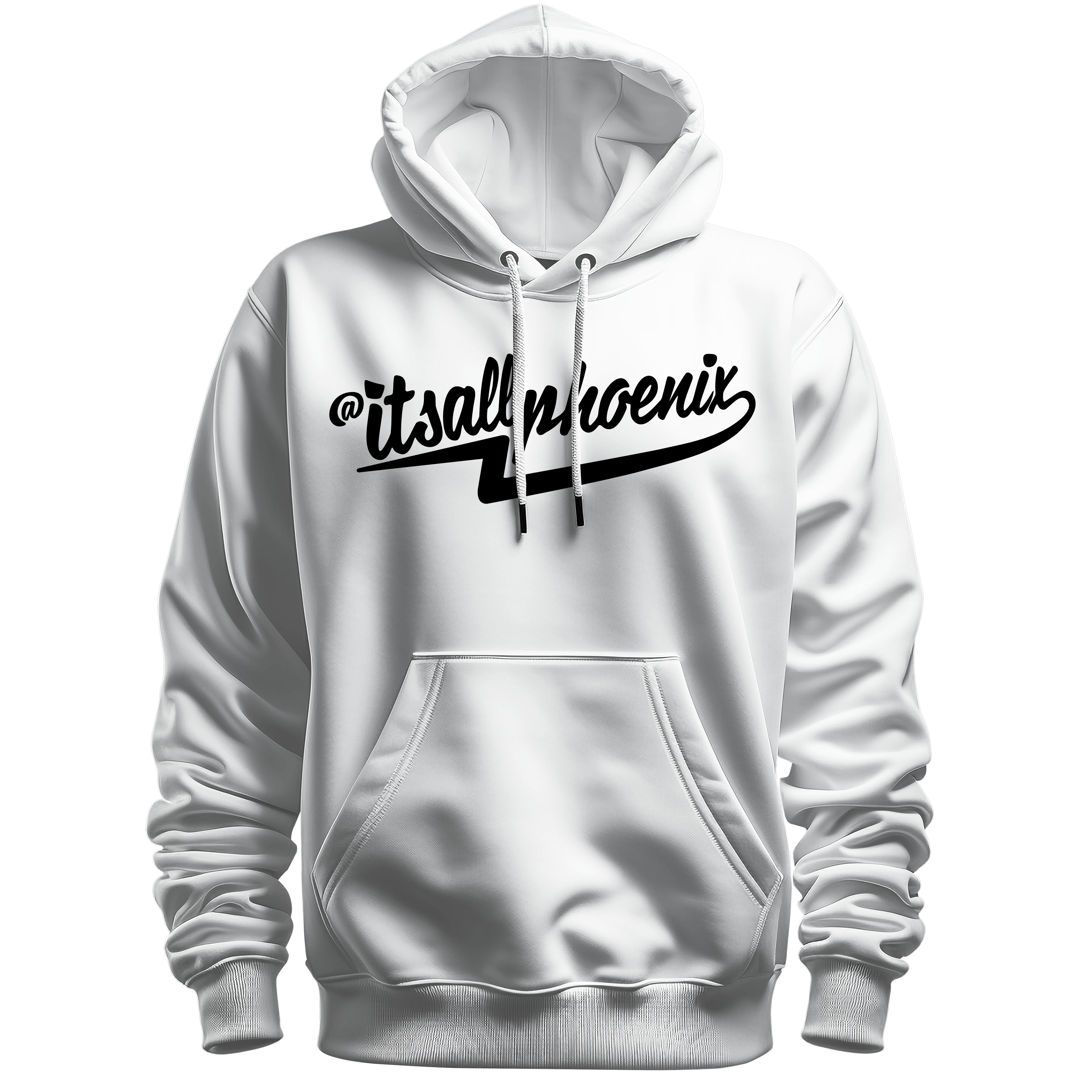 itsallphoenix Cursive Font Stitched Hoodie
