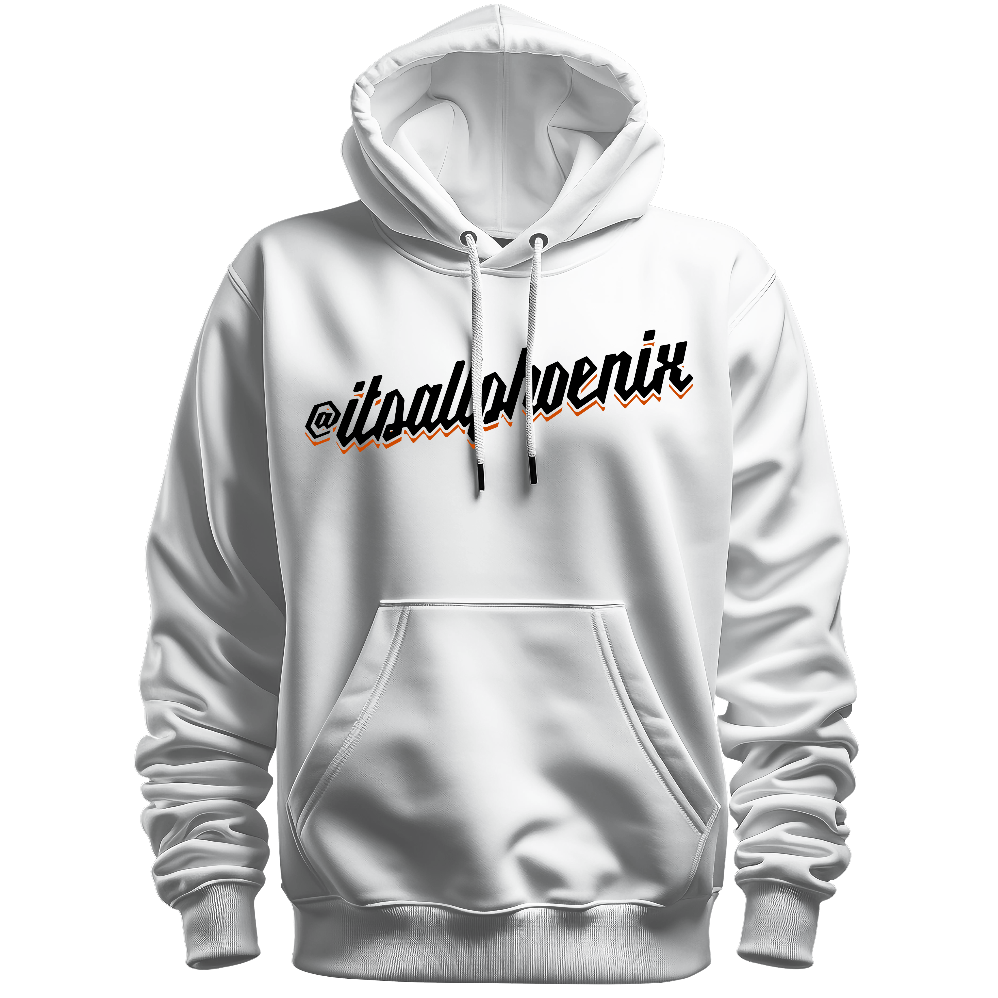itsallphoenix black logo hoodie