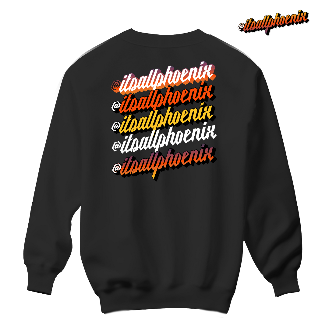 Stacked Logo Design Black Crewneck Sweater