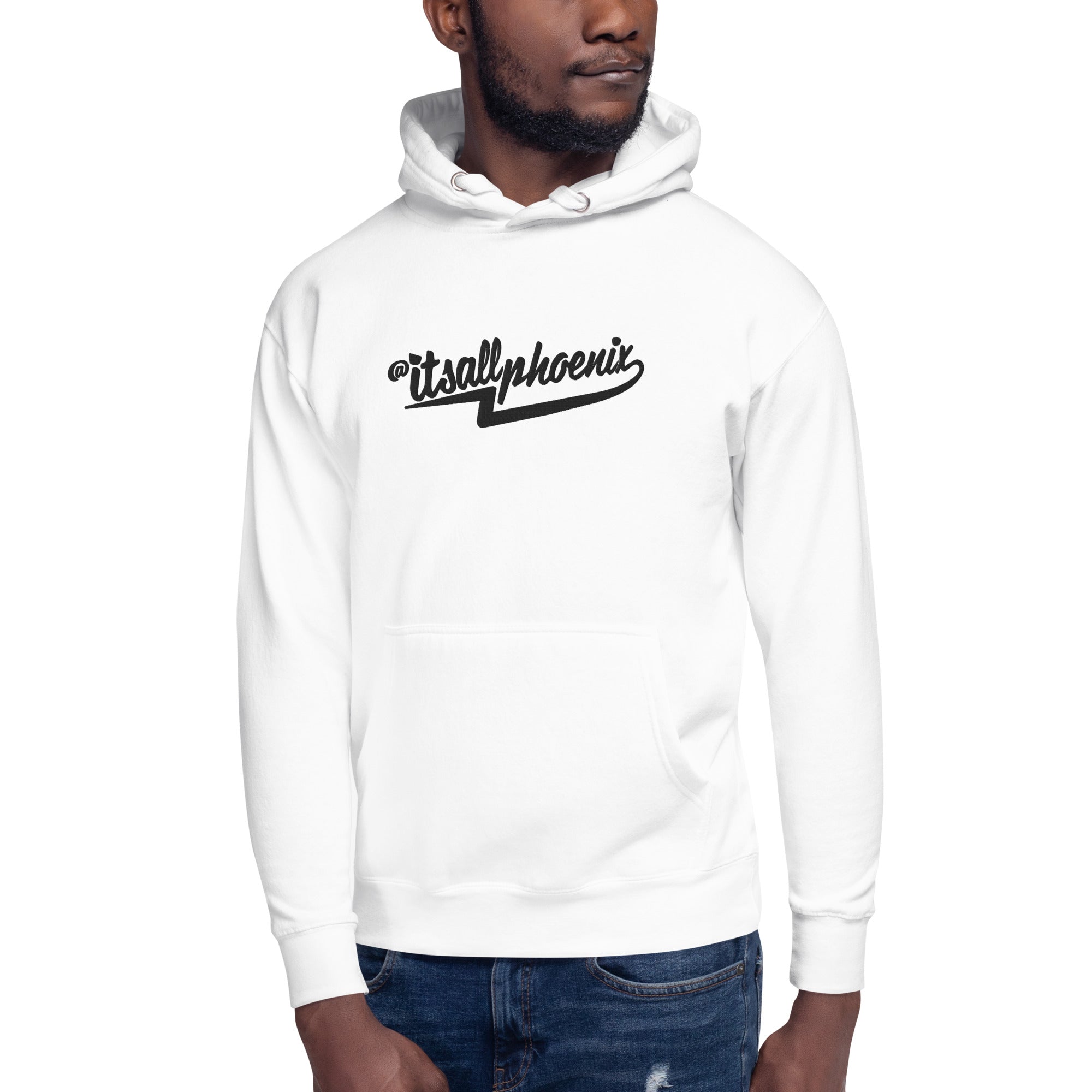 itsallphoenix Cursive Font Stitched Hoodie